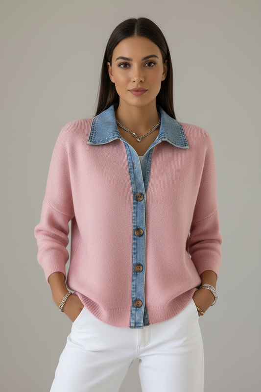 Maglia rosa con modella